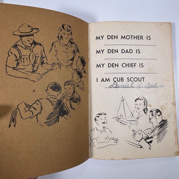 Vintage Lion Bear Cub Scout Book Lot 1948 1954 BSA Boy Scouts Of America Flaws - Picture 4 of 9